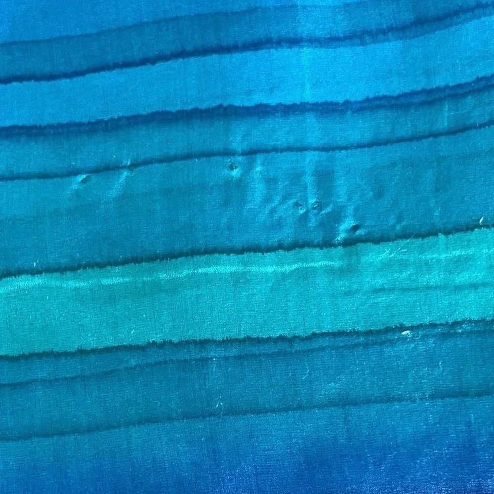 Vintage Jayakar Paris 100% Silk Scarf Signed Blue Purple Striped Oblong France